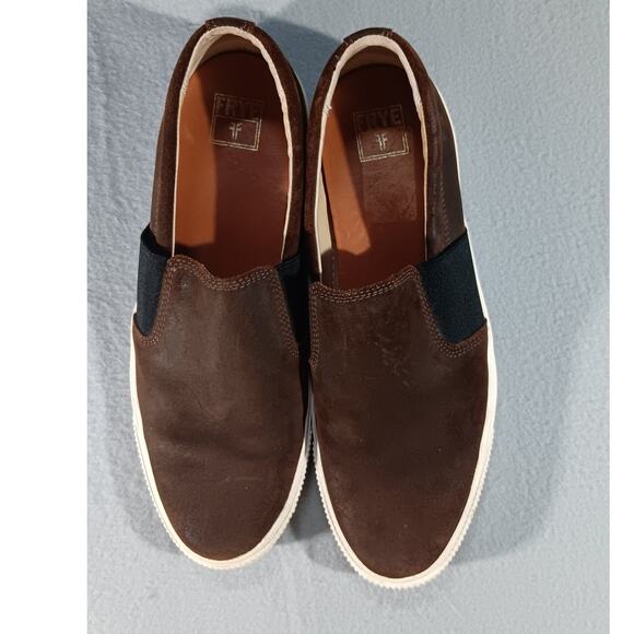 Frye Miller Slip On Sneakers Men’s 12 Brown Suede Leather Casual Comfort Shoes - Picture 2 of 4
